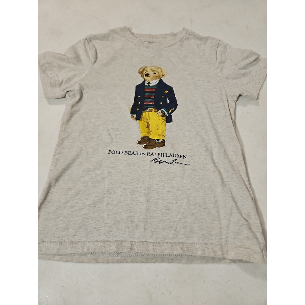 Polo Ralph Lauren Polo Bear Graphic T-Shirt Youth Size 7 Tan Tee Shirt (1965